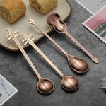 Cucchiaio per miscelazione caffè in acciaio inossidabile Cucchiaio creativo a forma di strumento musicale, Guitar Silver, Octagonal Silver, Lute Silver, Yueqin Silver, Guitar Titanium Gold, Octagonal Titanium Gold, Lute Titanium Gold, Yueqin Titanium G...