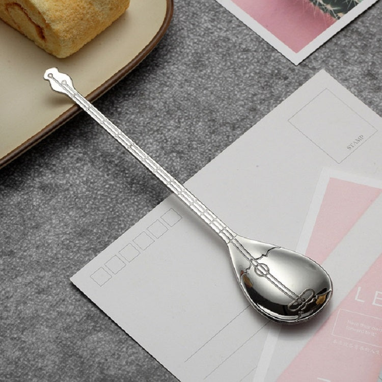 Cucchiaio per miscelazione caffè in acciaio inossidabile Cucchiaio creativo a forma di strumento musicale, Guitar Silver, Octagonal Silver, Lute Silver, Yueqin Silver, Guitar Titanium Gold, Octagonal Titanium Gold, Lute Titanium Gold, Yueqin Titanium G...