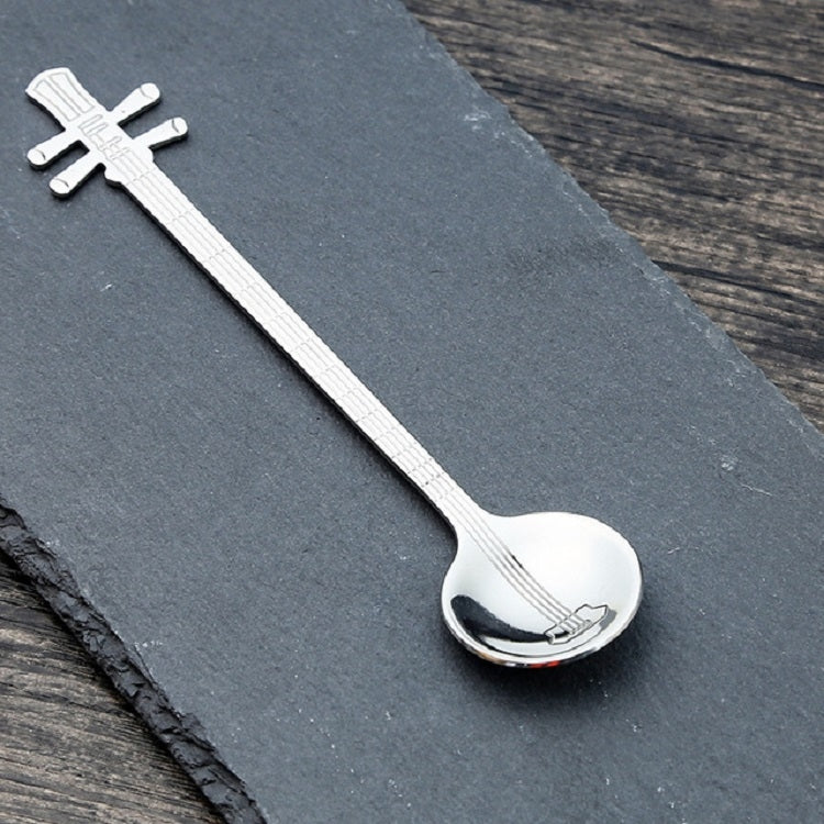 Cucchiaio per miscelazione caffè in acciaio inossidabile Cucchiaio creativo a forma di strumento musicale, Guitar Silver, Octagonal Silver, Lute Silver, Yueqin Silver, Guitar Titanium Gold, Octagonal Titanium Gold, Lute Titanium Gold, Yueqin Titanium G...