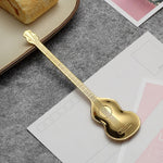 Cucchiaio per miscelazione caffè in acciaio inossidabile Cucchiaio creativo a forma di strumento musicale, Guitar Silver, Octagonal Silver, Lute Silver, Yueqin Silver, Guitar Titanium Gold, Octagonal Titanium Gold, Lute Titanium Gold, Yueqin Titanium G...