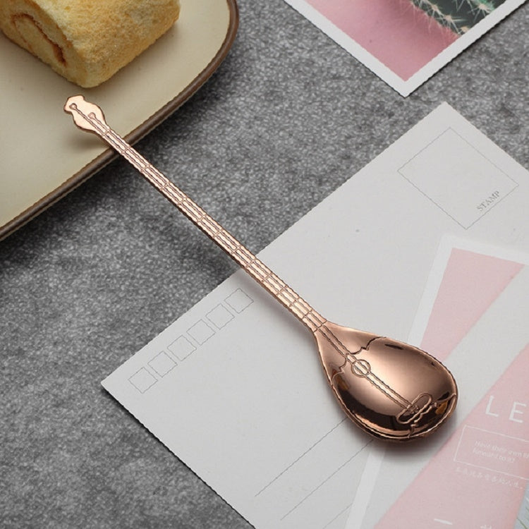 Cucchiaio per miscelazione caffè in acciaio inossidabile Cucchiaio creativo a forma di strumento musicale, Guitar Silver, Octagonal Silver, Lute Silver, Yueqin Silver, Guitar Titanium Gold, Octagonal Titanium Gold, Lute Titanium Gold, Yueqin Titanium G...