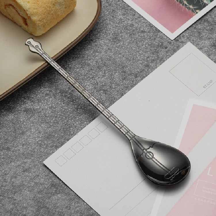 Cucchiaio per miscelazione caffè in acciaio inossidabile Cucchiaio creativo a forma di strumento musicale, Guitar Silver, Octagonal Silver, Lute Silver, Yueqin Silver, Guitar Titanium Gold, Octagonal Titanium Gold, Lute Titanium Gold, Yueqin Titanium G...
