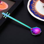 Cucchiaio per miscelazione caffè in acciaio inossidabile Cucchiaio creativo a forma di strumento musicale, Guitar Silver, Octagonal Silver, Lute Silver, Yueqin Silver, Guitar Titanium Gold, Octagonal Titanium Gold, Lute Titanium Gold, Yueqin Titanium G...