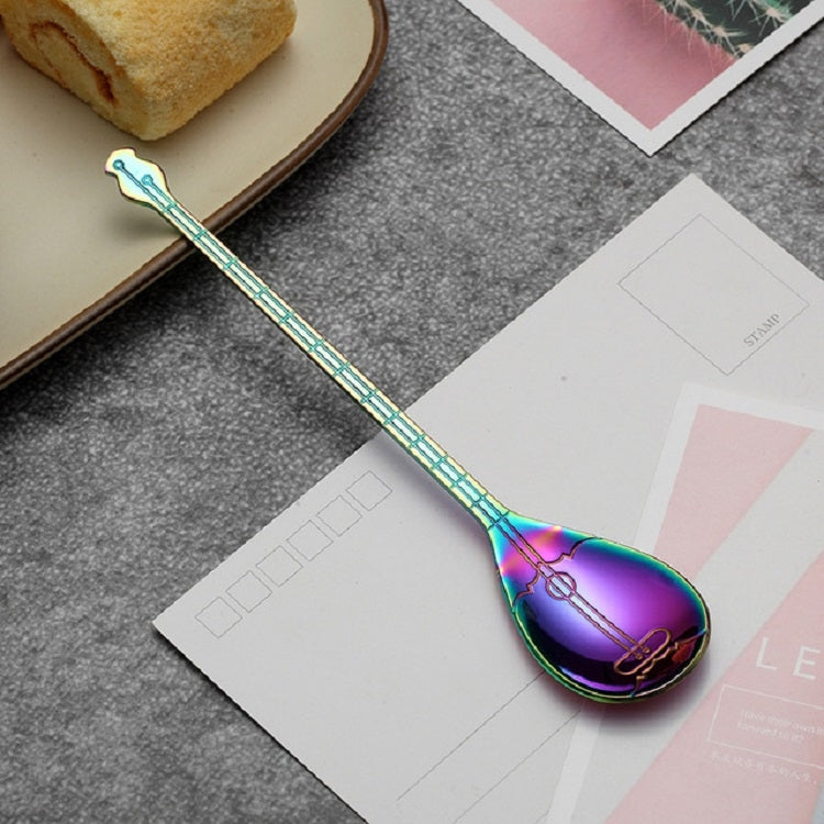 Cucchiaio per miscelazione caffè in acciaio inossidabile Cucchiaio creativo a forma di strumento musicale, Guitar Silver, Octagonal Silver, Lute Silver, Yueqin Silver, Guitar Titanium Gold, Octagonal Titanium Gold, Lute Titanium Gold, Yueqin Titanium G...