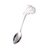 2 cucchiai in acciaio inox a forma di delfino, cucchiaio per mescolare il caffè, cucchiaio per gelato, cucchiaio per l'alimentazione dei bambini