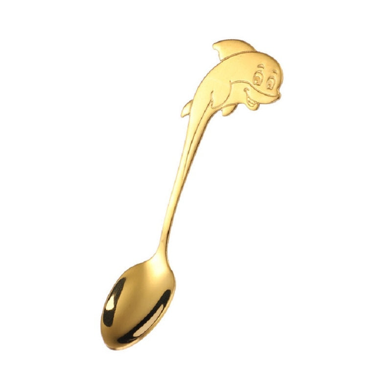 2 cucchiai in acciaio inox a forma di delfino, cucchiaio per mescolare il caffè, cucchiaio per gelato, cucchiaio per l'alimentazione dei bambini
