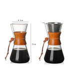 Caffettiera in vetro resistente al calore, comoda pentola fatta a mano, 600ml Coffee Pot, 600ml Coffee Pot with Strainer