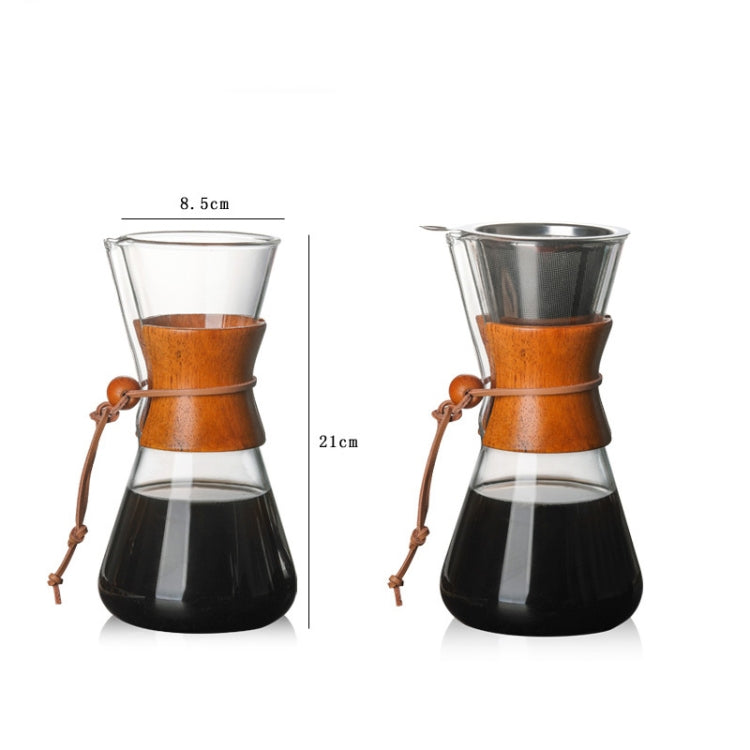 Caffettiera in vetro resistente al calore, comoda pentola fatta a mano, 600ml Coffee Pot, 600ml Coffee Pot with Strainer