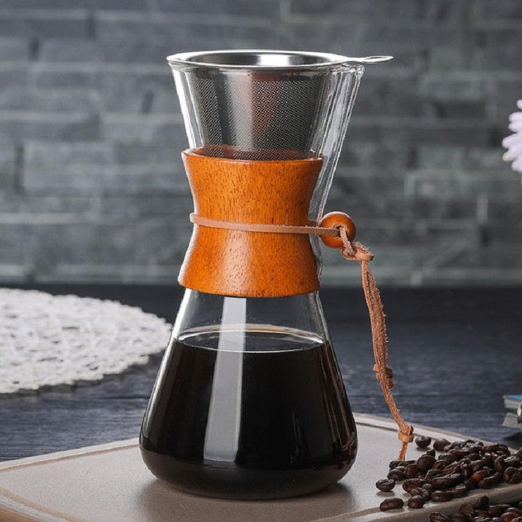 Caffettiera in vetro resistente al calore, comoda pentola fatta a mano, 600ml Coffee Pot, 600ml Coffee Pot with Strainer