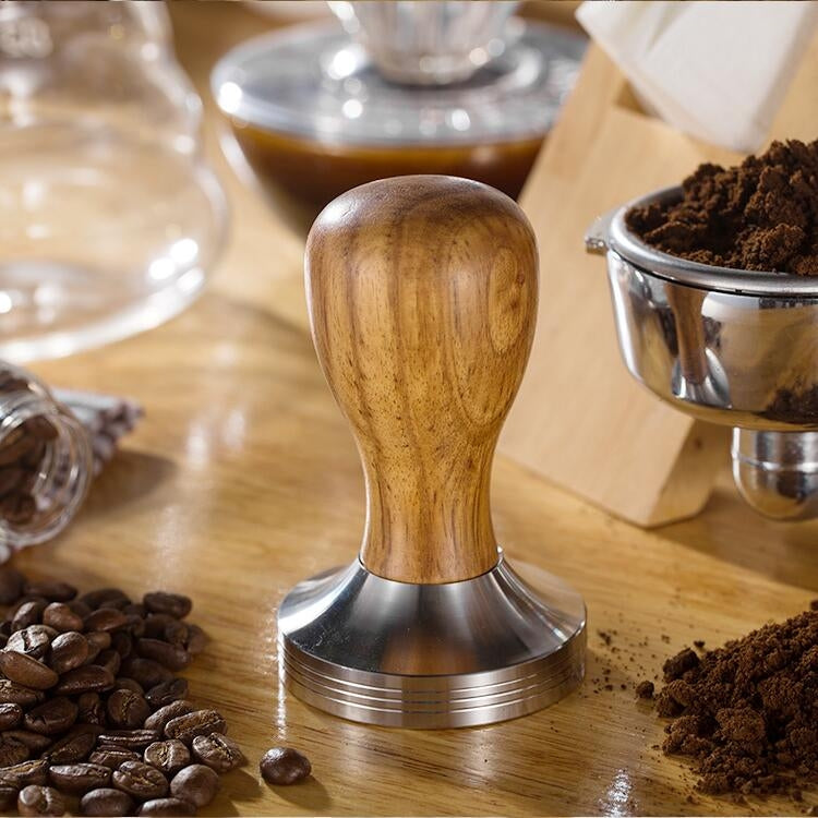 Polvere di caffè integrata con manico in legno massello in acciaio inossidabile, 57.5mm Red Sandalwood Handle, 58mm Red Sandalwood Handle, 57.5mm Oak Handle, 58mm Oak Handle, 57.5mm Rosewood Handle, 58mm Rosewood Handle                                 ...
