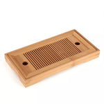 2 vassoi da tè in bambù, accessori per tè Kung Fu, tavolo da tè con scolapiatti, Bamboo Tea Trays
