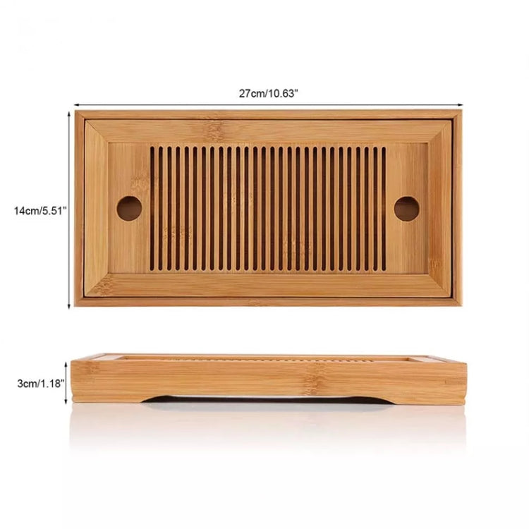 2 vassoi da tè in bambù, accessori per tè Kung Fu, tavolo da tè con scolapiatti, Bamboo Tea Trays