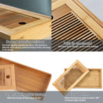 2 vassoi da tè in bambù, accessori per tè Kung Fu, tavolo da tè con scolapiatti, Bamboo Tea Trays