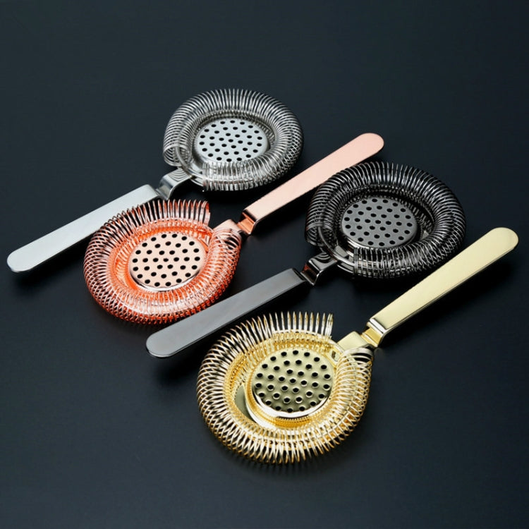 2 filtri per cocktail con trappola per ghiaccio in acciaio inossidabile per barista, Stainless Steel, Rose Gold, Gold, Black