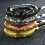 2 filtri per cocktail con trappola per ghiaccio in acciaio inossidabile per barista, Stainless Steel, Rose Gold, Gold, Black
