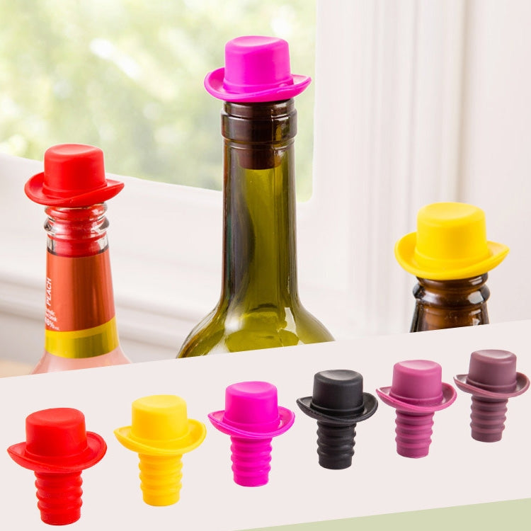 2 pezzi di gel di silice cappello a cilindro tappi per vino fresco ampolla tappo per vino rosso, 2 PCS Hat Shape(Brown), 2 PCS Hat Shape(Black), 2 PCS Hat Shape(Red Wine), 2 PCS Hat Shape(Yellow), 2 PCS Hat Shape(Rose Red), 2 PCS Hat Shape(Red)
