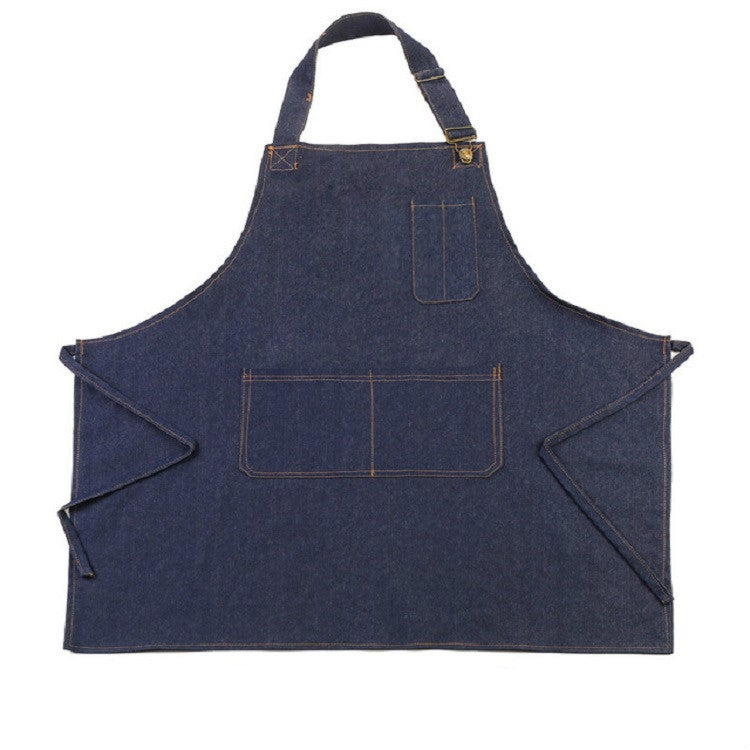 Grembiule in denim regolabile con cavezza
