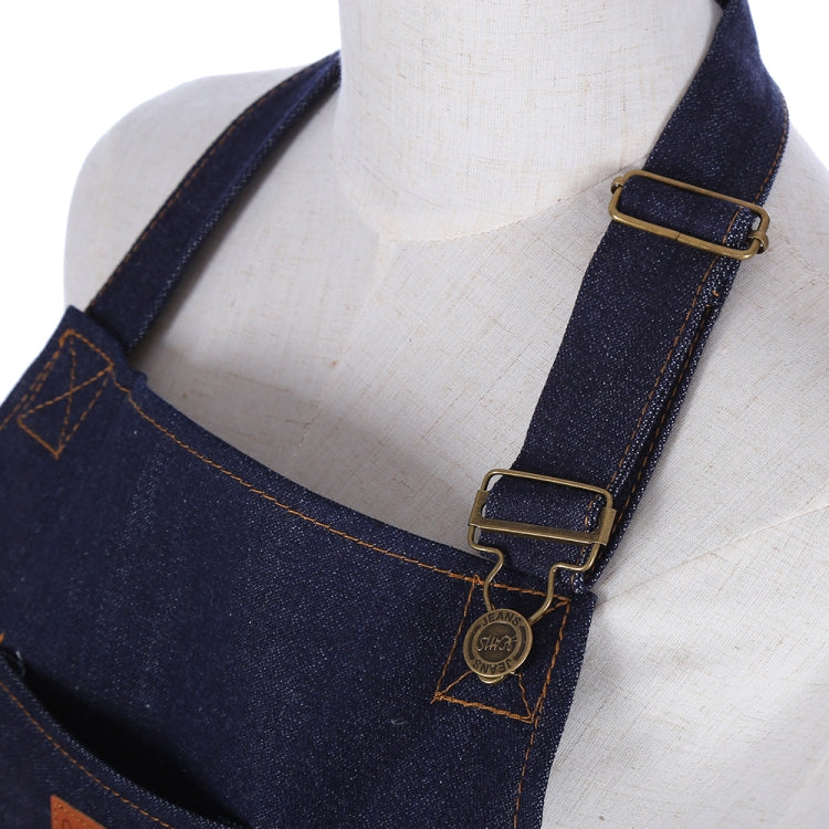 Grembiule in denim regolabile con cavezza