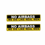 10 PCS YJZT 2X Adesivo per auto Avvertenza NO AIRBAG MORIAMO COME UOMINI VERI Decalcomania in PVC, 15 cm x 3 cm