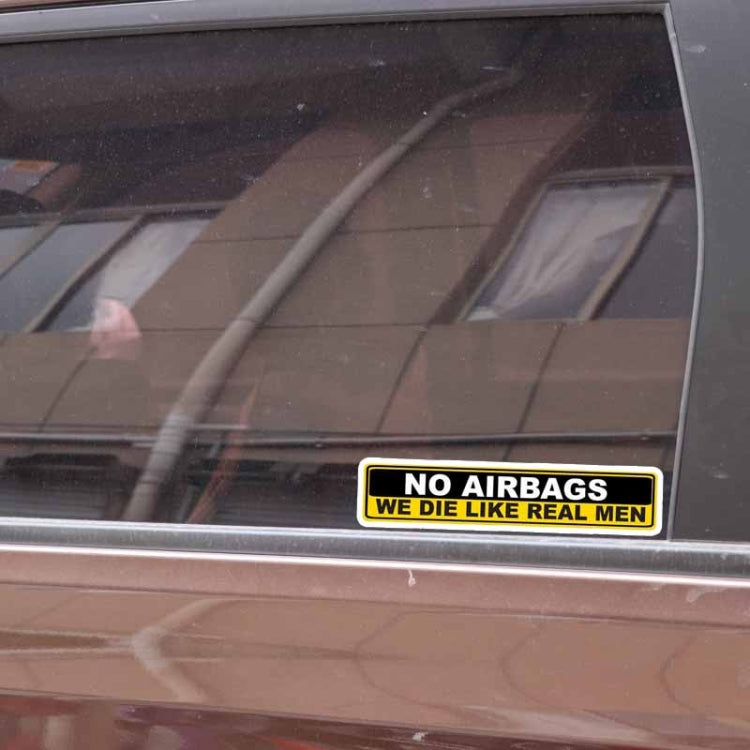 10 PCS YJZT 2X Adesivo per auto Avvertenza NO AIRBAG MORIAMO COME UOMINI VERI Decalcomania in PVC, 15 cm x 3 cm