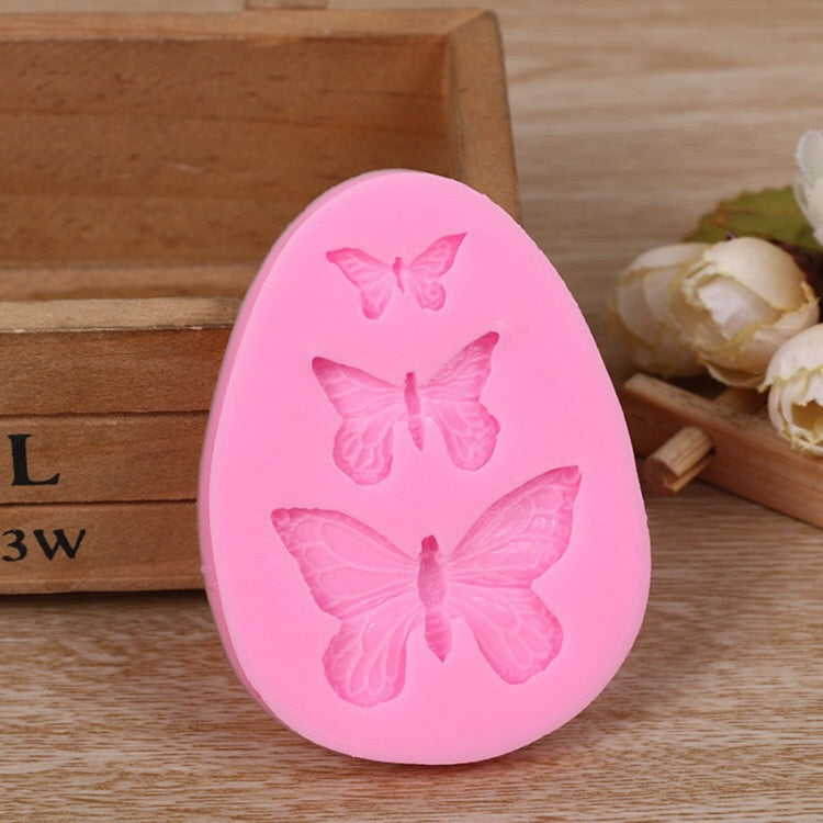 2 PCS Simulazione Farfalla Fondente Stampo in silicone Sapone fatto a mano Fai da te Torta che decora Strumenti di cottura in pizzo al cioccolato, 2 PCS