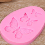 2 PCS Simulazione Farfalla Fondente Stampo in silicone Sapone fatto a mano Fai da te Torta che decora Strumenti di cottura in pizzo al cioccolato, 2 PCS