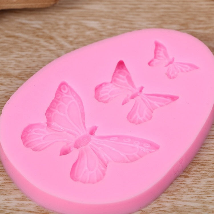 2 PCS Simulazione Farfalla Fondente Stampo in silicone Sapone fatto a mano Fai da te Torta che decora Strumenti di cottura in pizzo al cioccolato, 2 PCS