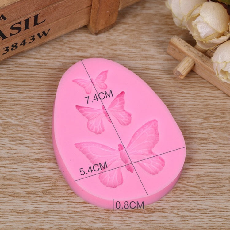 2 PCS Simulazione Farfalla Fondente Stampo in silicone Sapone fatto a mano Fai da te Torta che decora Strumenti di cottura in pizzo al cioccolato, 2 PCS
