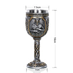 Boccale di birra da caffè con teschio vichingo 3D Boccale con teschio Birra Vino Bevanda Regalo Tazza decorativa da cavaliere in acciaio inossidabile per uomo, Goblet, Mug