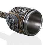 Boccale di birra da caffè con teschio vichingo 3D Boccale con teschio Birra Vino Bevanda Regalo Tazza decorativa da cavaliere in acciaio inossidabile per uomo, Goblet, Mug