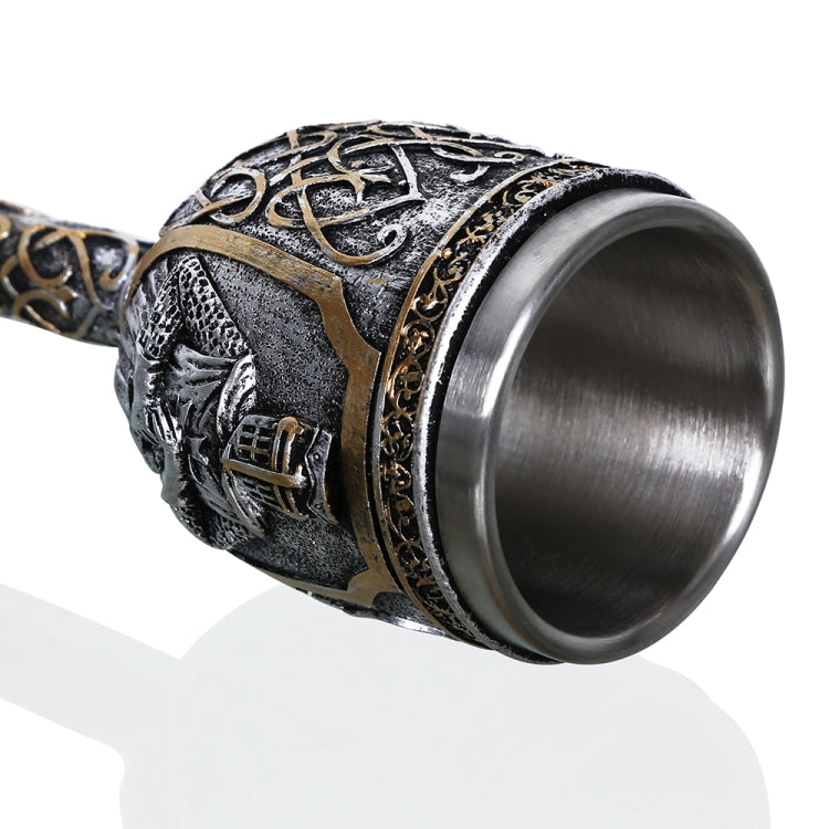 Boccale di birra da caffè con teschio vichingo 3D Boccale con teschio Birra Vino Bevanda Regalo Tazza decorativa da cavaliere in acciaio inossidabile per uomo, Goblet, Mug