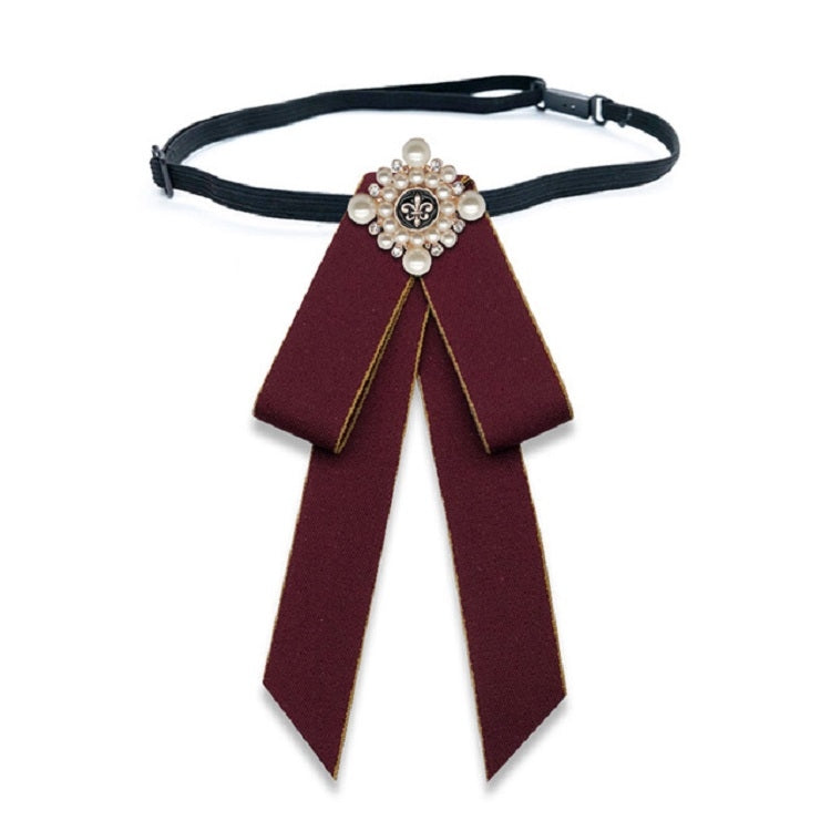 Accessori di abbigliamento spilla con fiocco in stoffa con fiocco di perle unisex, Tie Belts Version, Pin Buckle Version