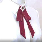 Accessori di abbigliamento spilla con fiocco in stoffa con fiocco di perle unisex, Tie Belts Version, Pin Buckle Version