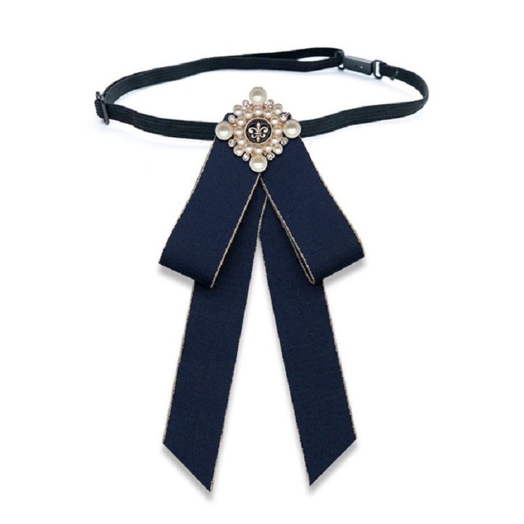 Accessori di abbigliamento spilla con fiocco in stoffa con fiocco di perle unisex, Tie Belts Version, Pin Buckle Version
