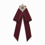 Accessori di abbigliamento spilla con fiocco in stoffa con fiocco di perle unisex, Tie Belts Version, Pin Buckle Version