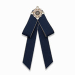 Accessori di abbigliamento spilla con fiocco in stoffa con fiocco di perle unisex, Tie Belts Version, Pin Buckle Version