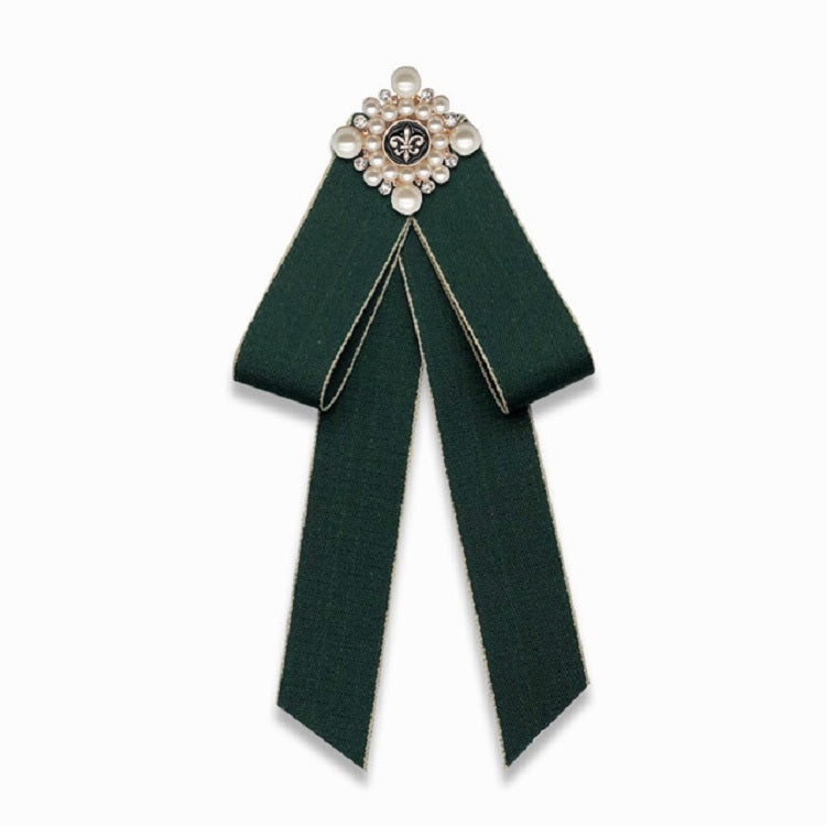 Accessori di abbigliamento spilla con fiocco in stoffa con fiocco di perle unisex, Tie Belts Version, Pin Buckle Version