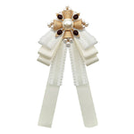 Accessori per costumi con papillon in pizzo con spilla in stoffa stile corte da donna, Pin Buckle Version, Tie Belts Version