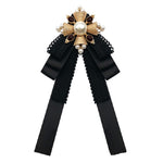 Accessori per costumi con papillon in pizzo con spilla in stoffa stile corte da donna, Pin Buckle Version, Tie Belts Version