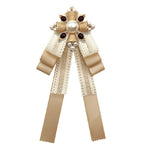 Accessori per costumi con papillon in pizzo con spilla in stoffa stile corte da donna, Pin Buckle Version, Tie Belts Version