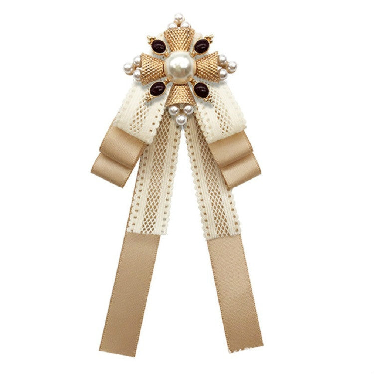 Accessori per costumi con papillon in pizzo con spilla in stoffa stile corte da donna, Pin Buckle Version, Tie Belts Version