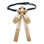 Accessori per costumi con papillon in pizzo con spilla in stoffa stile corte da donna, Pin Buckle Version, Tie Belts Version