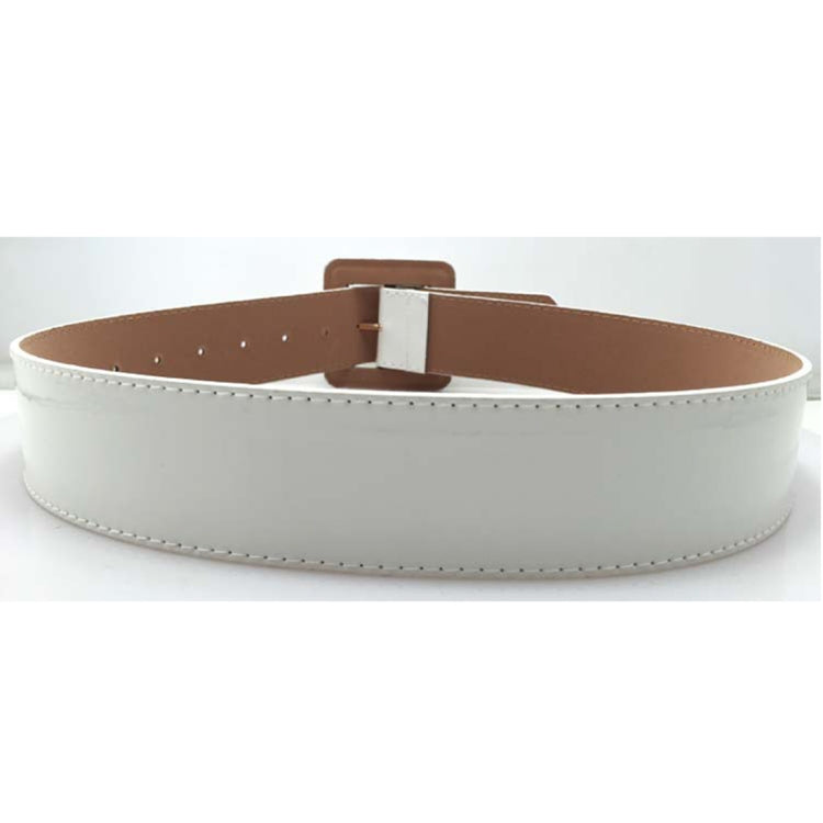 Cintura larga lucida da donna in pelle PU con fibbia quadrata, dimensioni: 1030 x 48 cm