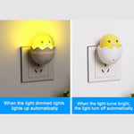 Lampade con presa a muro Yellow Duck Lampada da notte per camera da letto con sensore di controllo della luce notturna a LED, spina americana, CA 220V