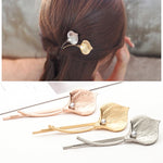 2 pezzi di gioielli per capelli da sposa alla moda, fermagli per fiori, forcine per capelli con foglie in metallo massiccio