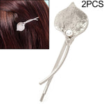 2 pezzi di gioielli per capelli da sposa alla moda, fermagli per fiori, forcine per capelli con foglie in metallo massiccio