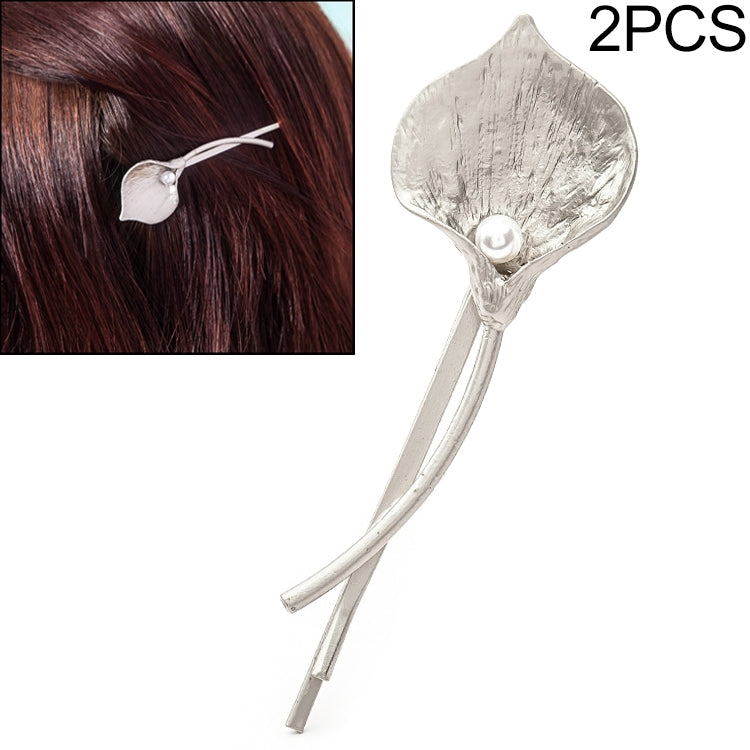 2 pezzi di gioielli per capelli da sposa alla moda, fermagli per fiori, forcine per capelli con foglie in metallo massiccio