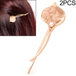 2 pezzi di gioielli per capelli da sposa alla moda, fermagli per fiori, forcine per capelli con foglie in metallo massiccio