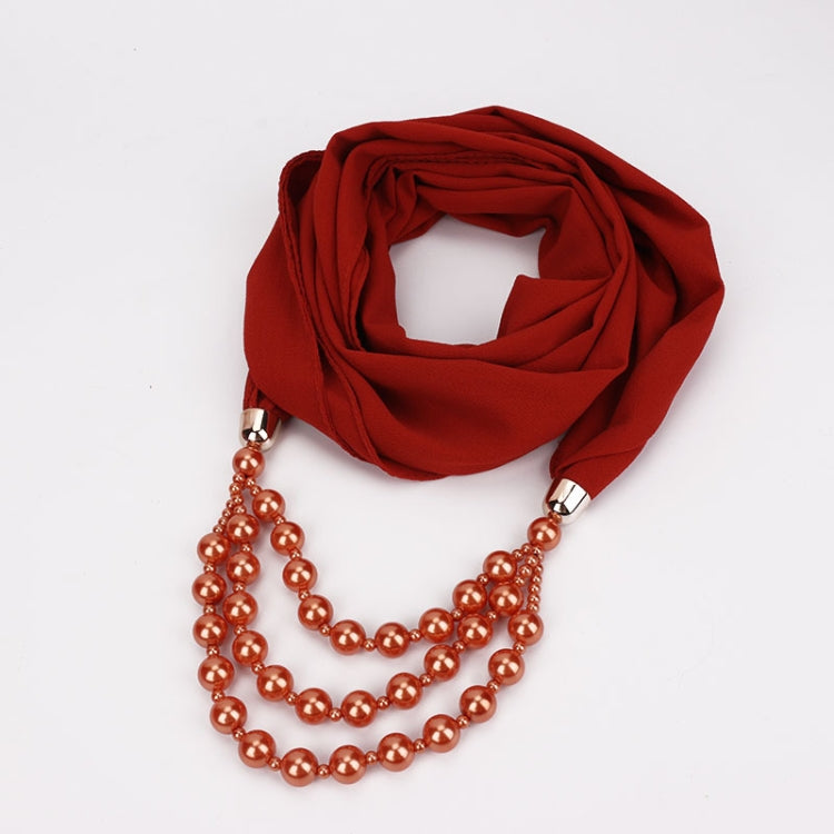 2 Sciarpe in stile nazionale con collana di perle finte