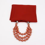 2 Sciarpe in stile nazionale con collana di perle finte